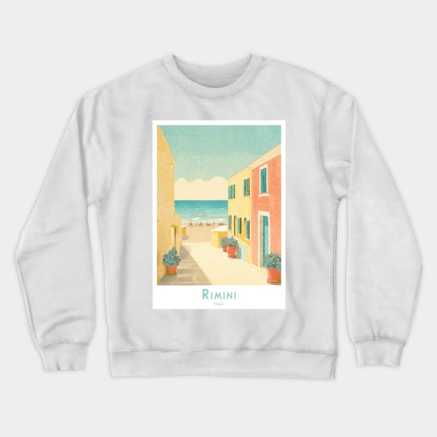 Rimini Italy Vintage Travel Poster Crewneck Sweatshirt by POD24